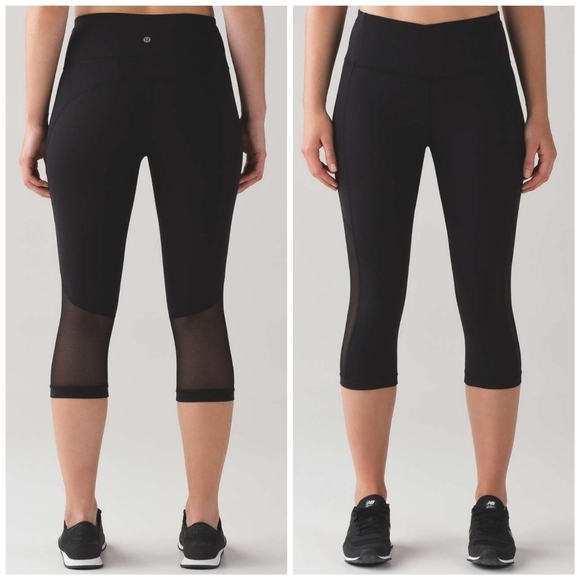 Lululemon Gear Up Crop (17") Black - Picture 1 of 8